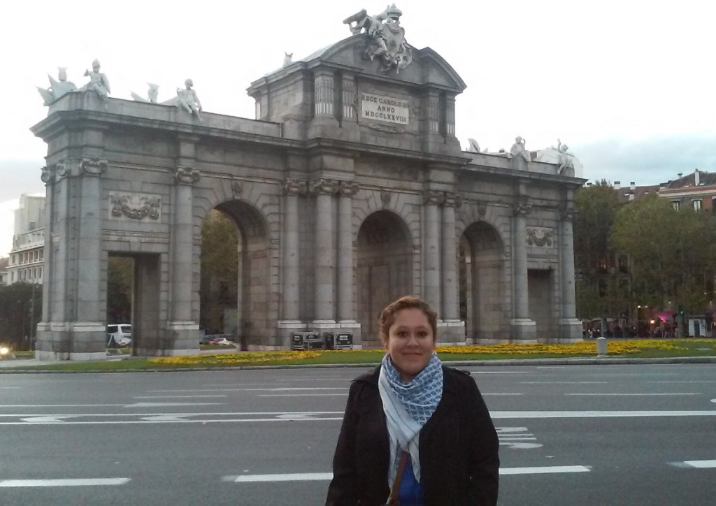 Rocio Buzo from Illinois College, USA, at Puerta de Alcala