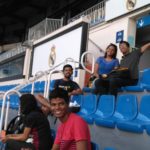 Alunos no estádio Santiago Bernabéu
