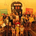 Diana Baltag with her classmates at TANDEM School Madrid