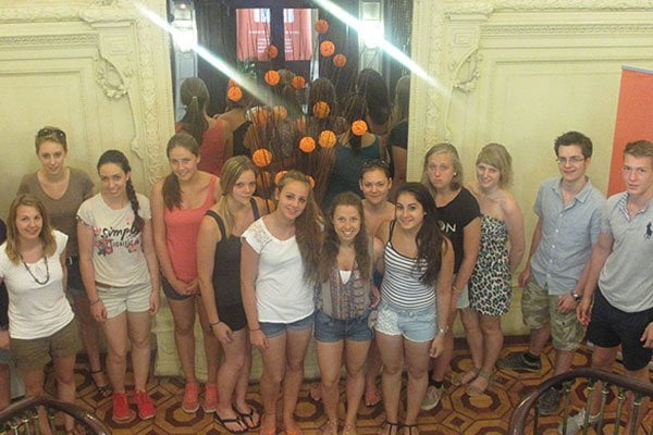 Group of Foreigners in Madrid with a Spanish teacher