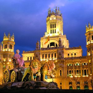 Plaza Cibeles at night, Madrid